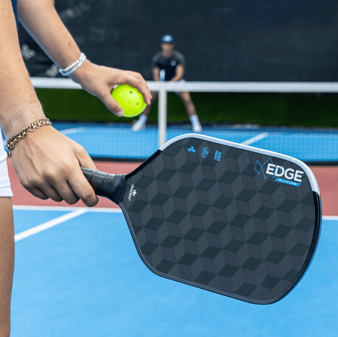 Diadem Edge BluCore Hybrid Pickleball Paddle in hand