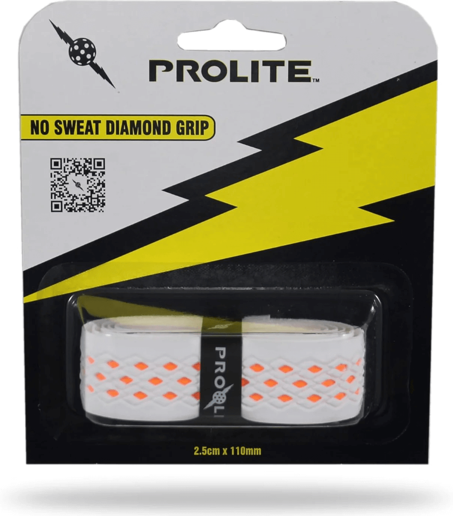 White and orange Prolite No Sweat Pickleball Grip