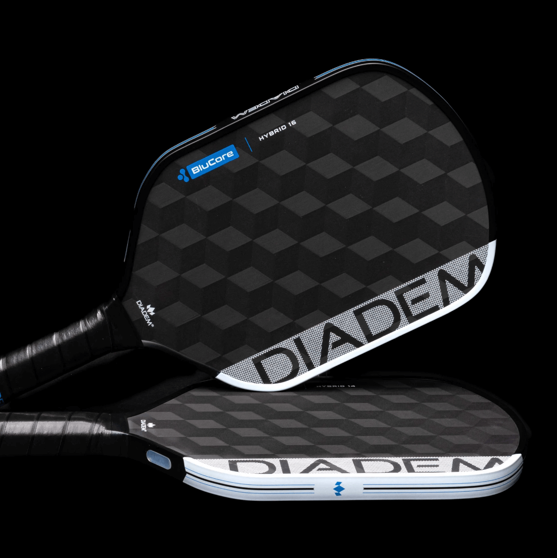 Diadem Edge BluCore Hybrid Pickleball Paddles on display