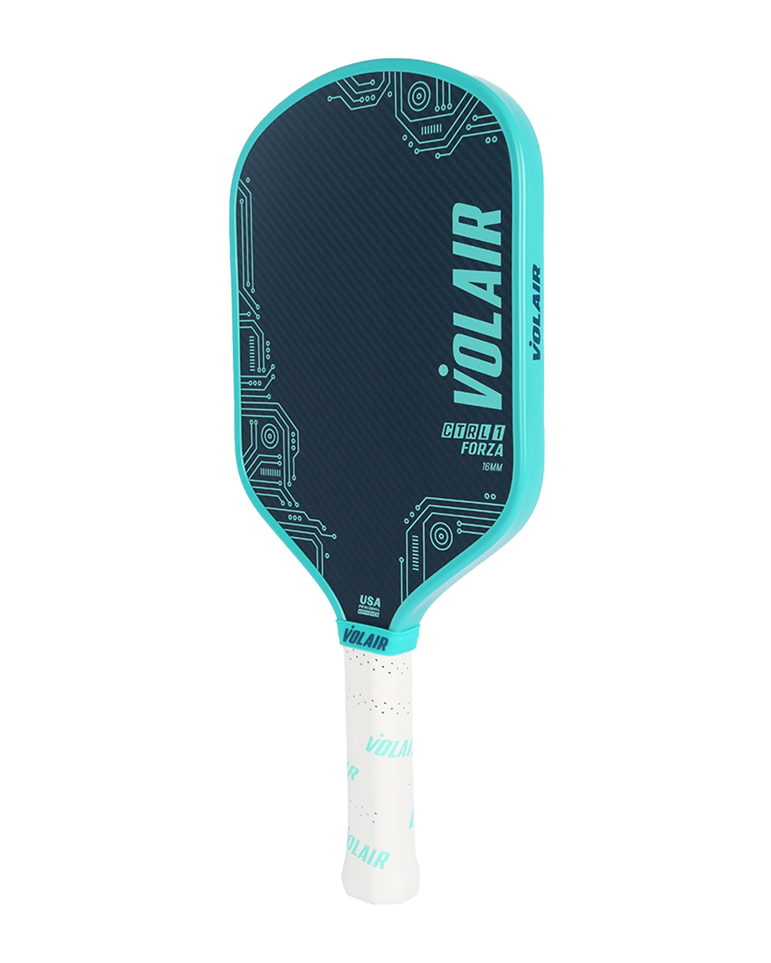 Volair CTRL 1 Forza 16mm blue pickleball paddle side