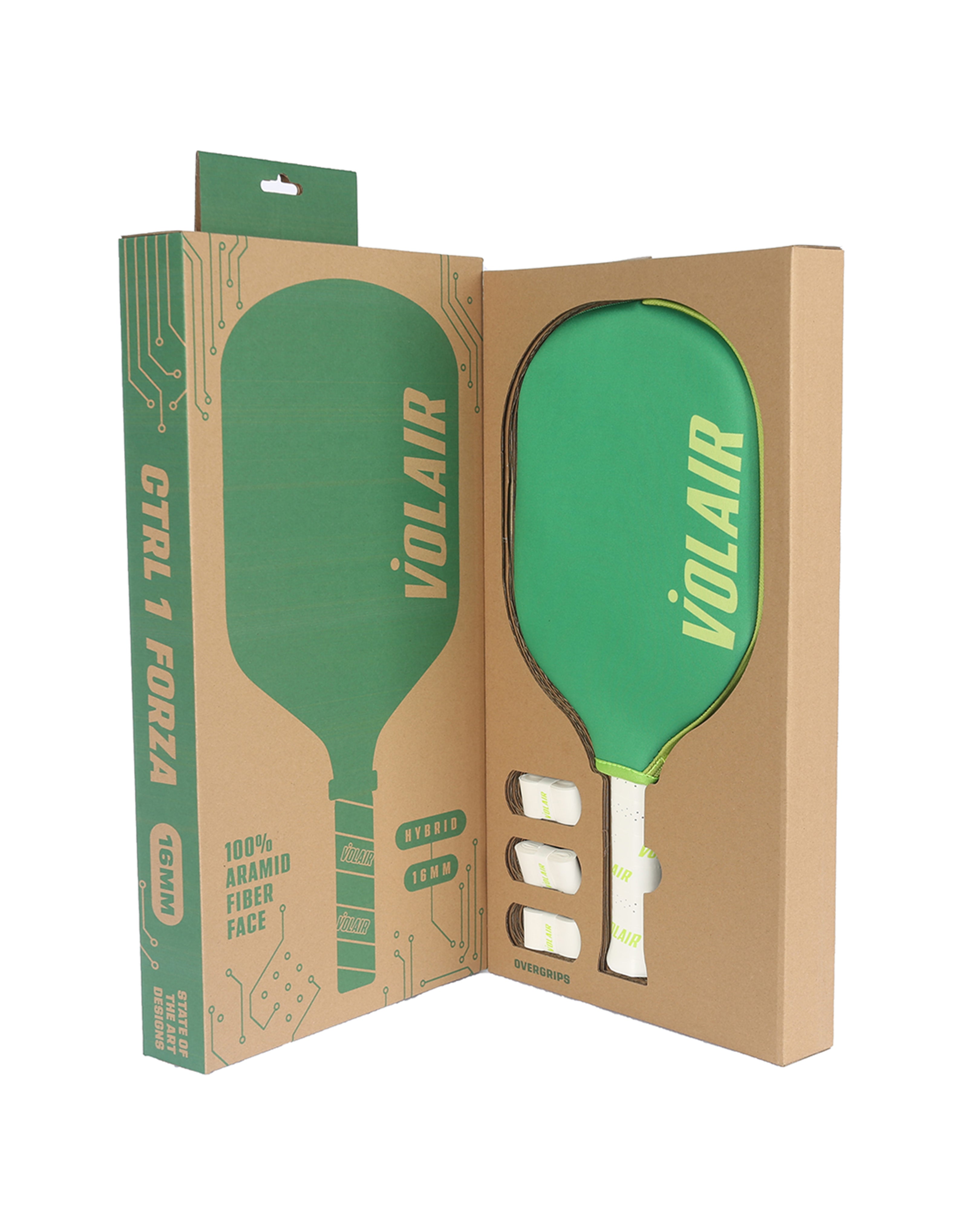 Volair CTRL 1 Forza 16mm green pickleball paddle box