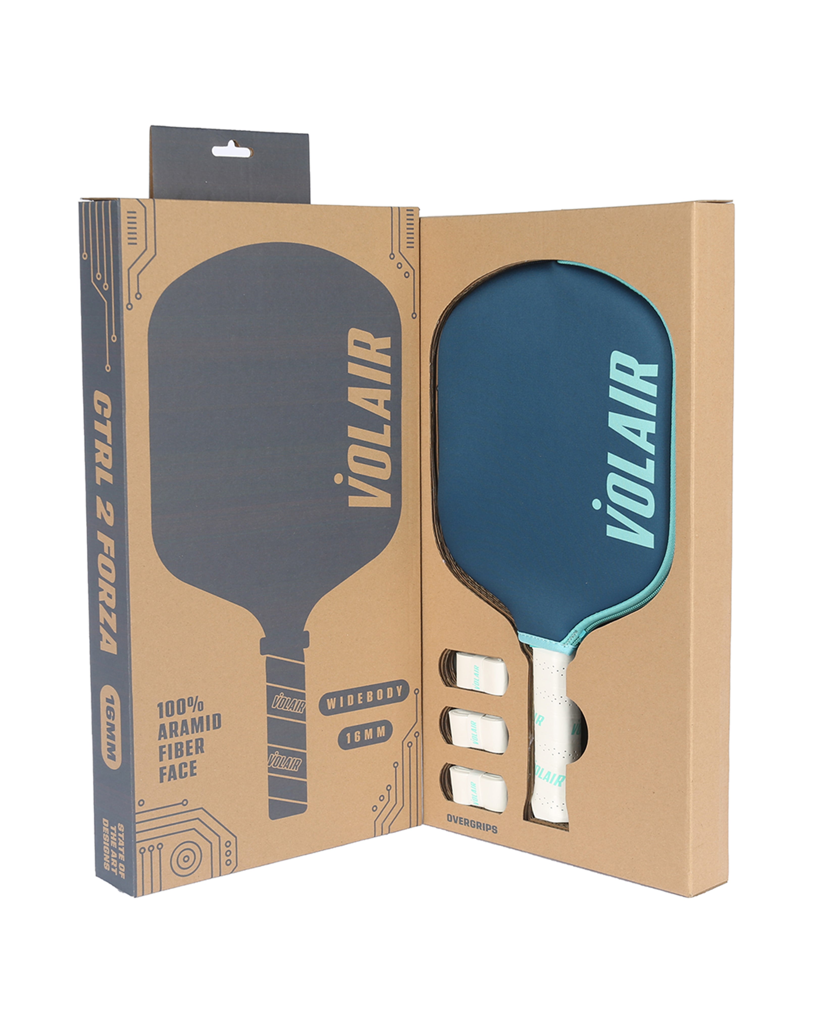 Volair CTRL 2 Forza Blue 16mm Pickleball Paddle box
