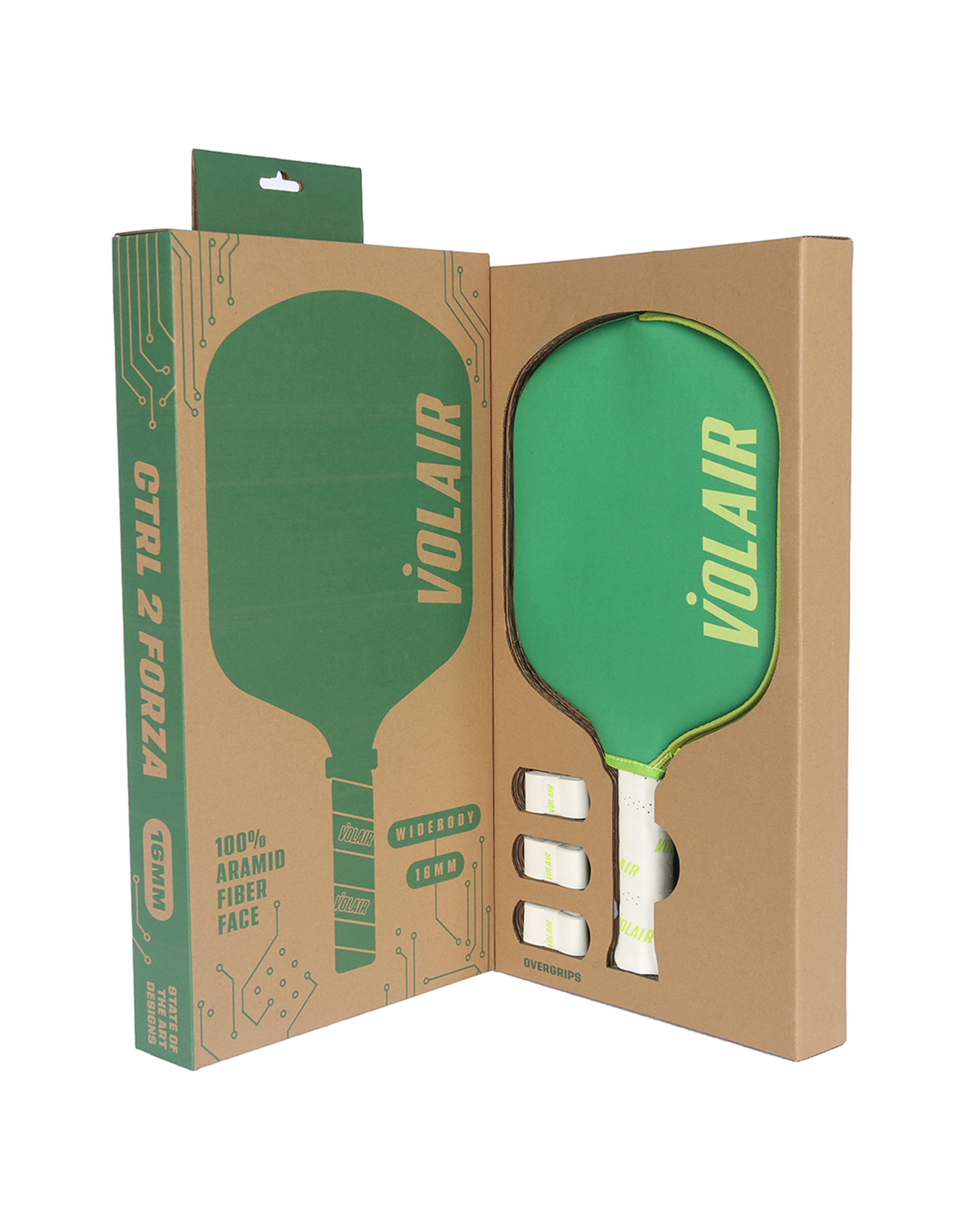 Volair CTRL 2 Forza Green 16mm Pickleball Paddle box
