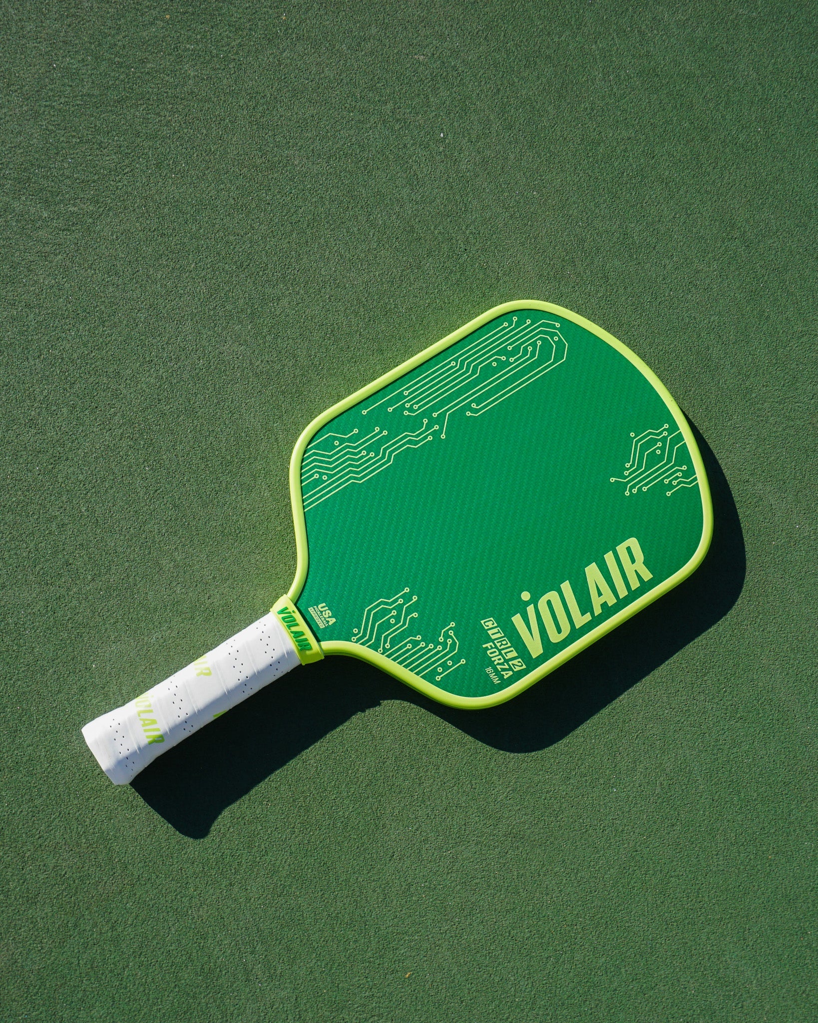 Volair CTRL 2 Forza Green 16mm Pickleball Paddle on court
