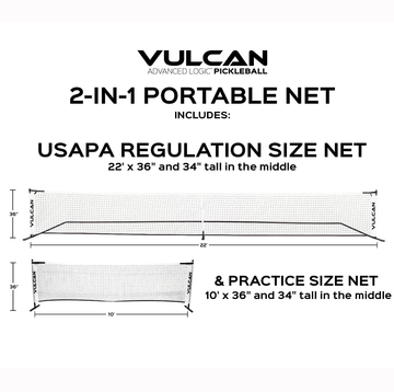 Vulcan 2-in-1 Portable Pickleball Net System