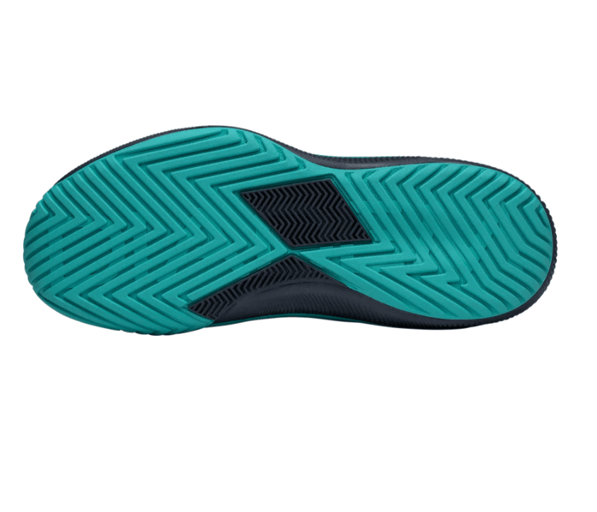 Black/Teal Diadem Court FLO pickleball shoes - bottom