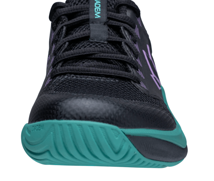 Black/Teal Diadem Court FLO pickleball shoes - front