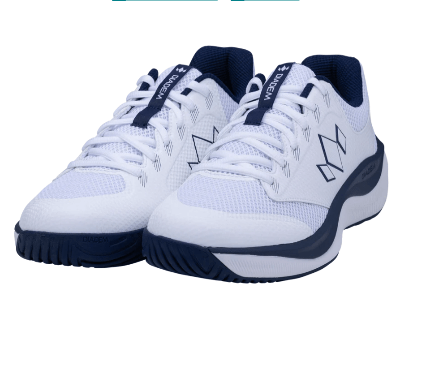 White/Navy Diadem Court FLO pickleball shoes