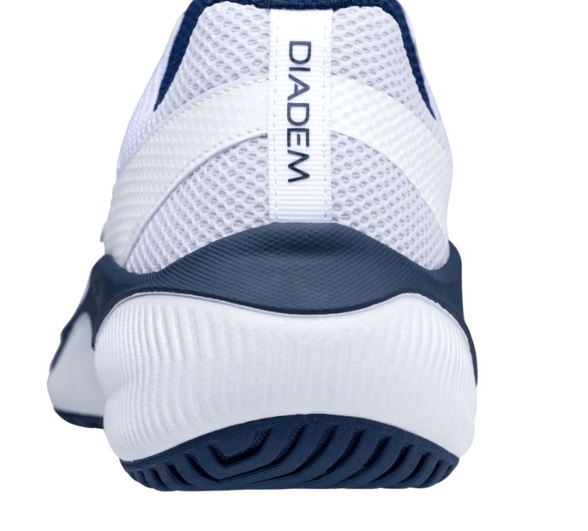 White/Navy Diadem Court FLO pickleball shoes - back