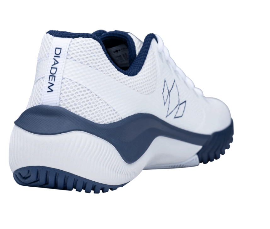 White/Navy Diadem Court FLO pickleball shoes - backside