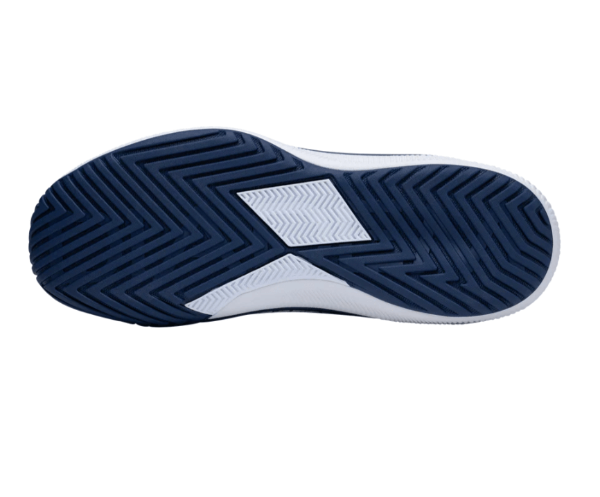 White/Navy Diadem Court FLO pickleball shoes - bottom