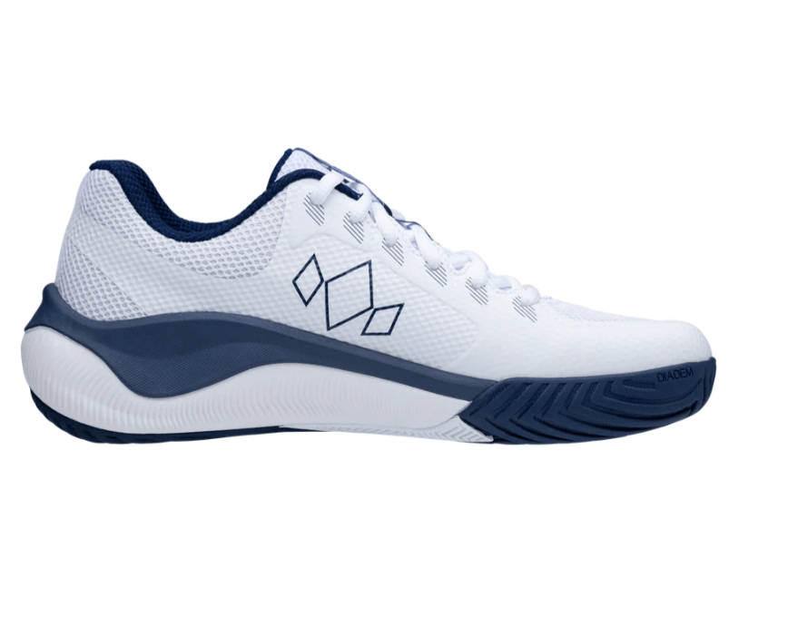White/Navy Diadem Court FLO pickleball shoes - side