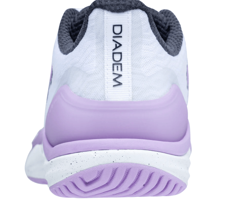 White/Purple Diadem Court Burst Pickleball Shoes - back