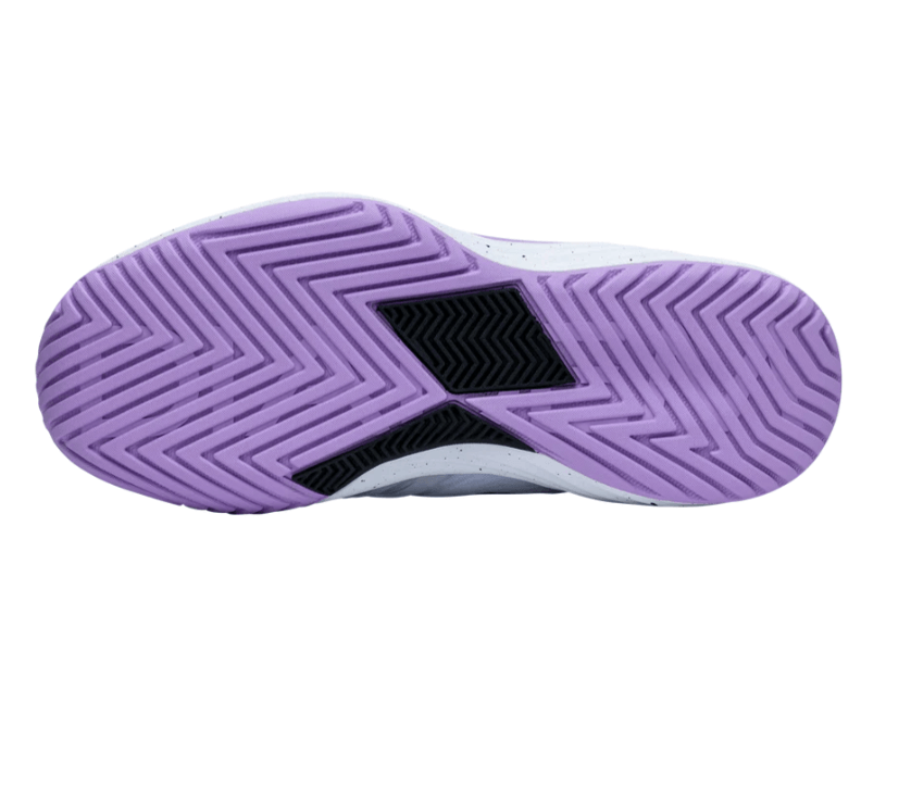 White/Purple Diadem Court Burst Pickleball Shoes - bottom