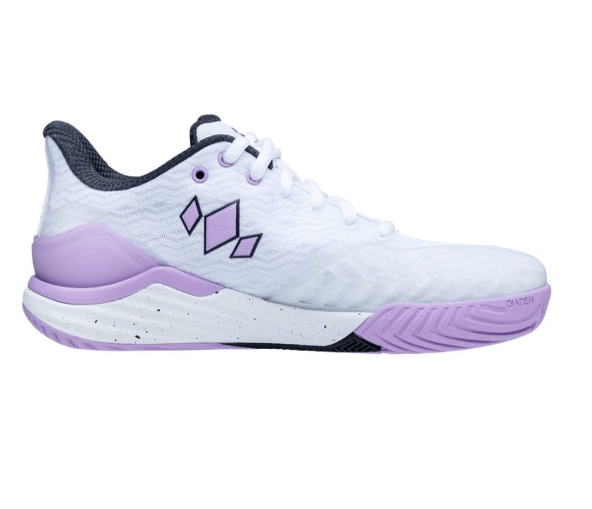 White/Purple Diadem Court Burst Pickleball Shoes - side