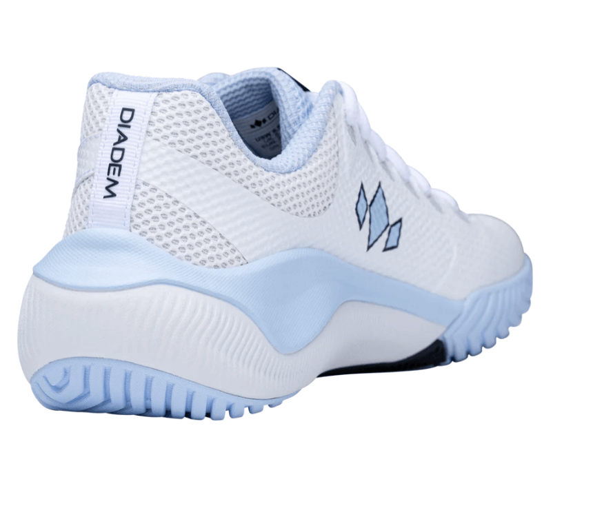 White/Sky Diadem Court FLO pickleball shoes - backside