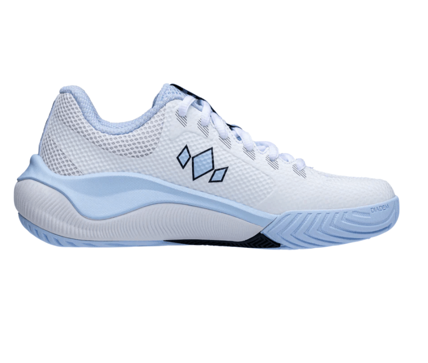 White/Sky Diadem Court FLO pickleball shoes - side