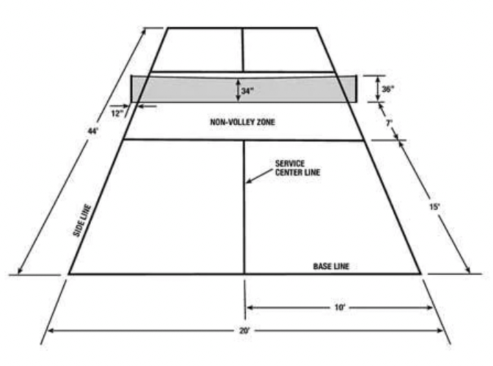 TMPR Picklenet Portable Pickleball Net System - Dimensions