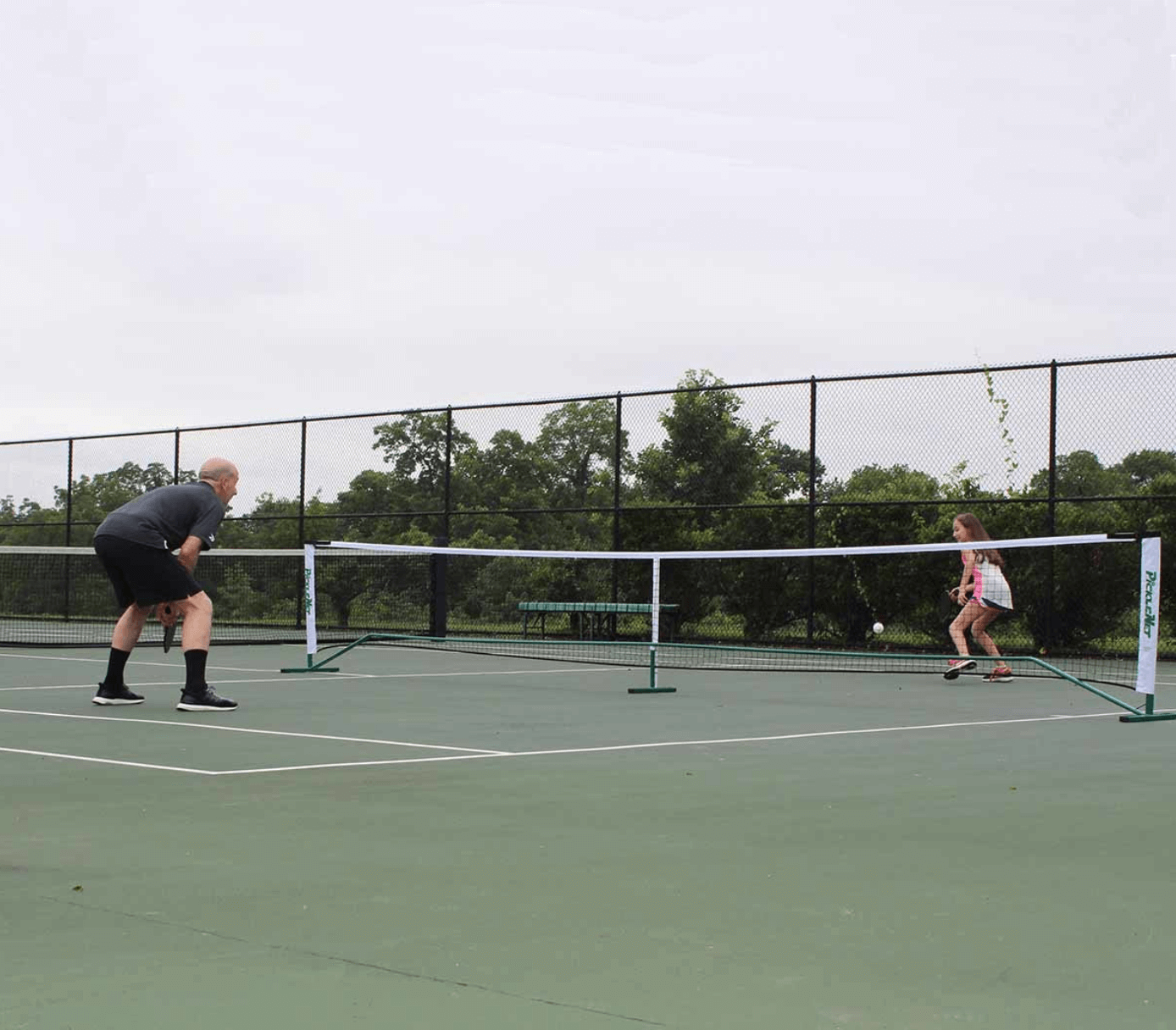 TMPR Picklenet Portable Pickleball Net System and Players