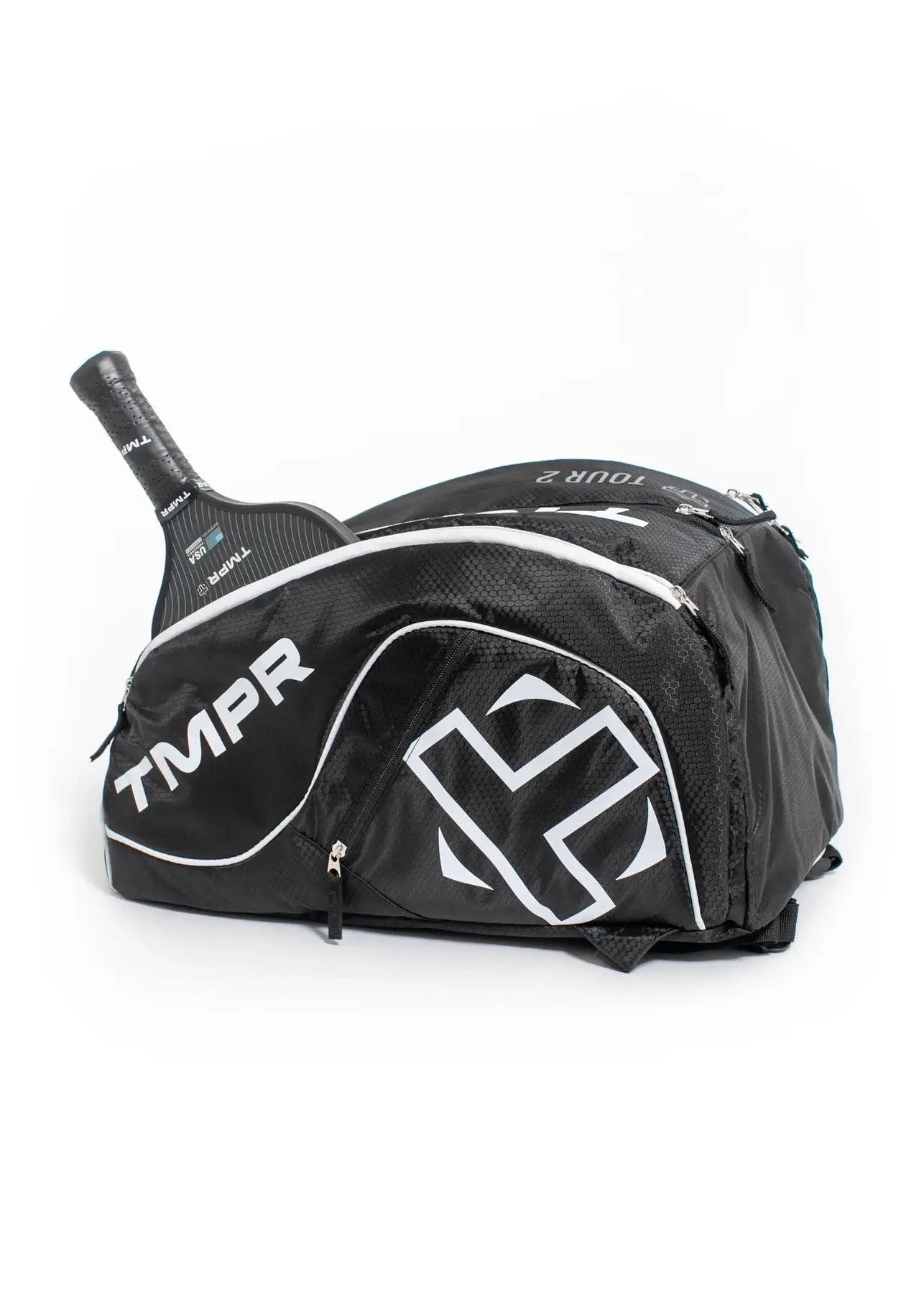 TMPR Tour 2 Black Pickleball Backpack Pockets