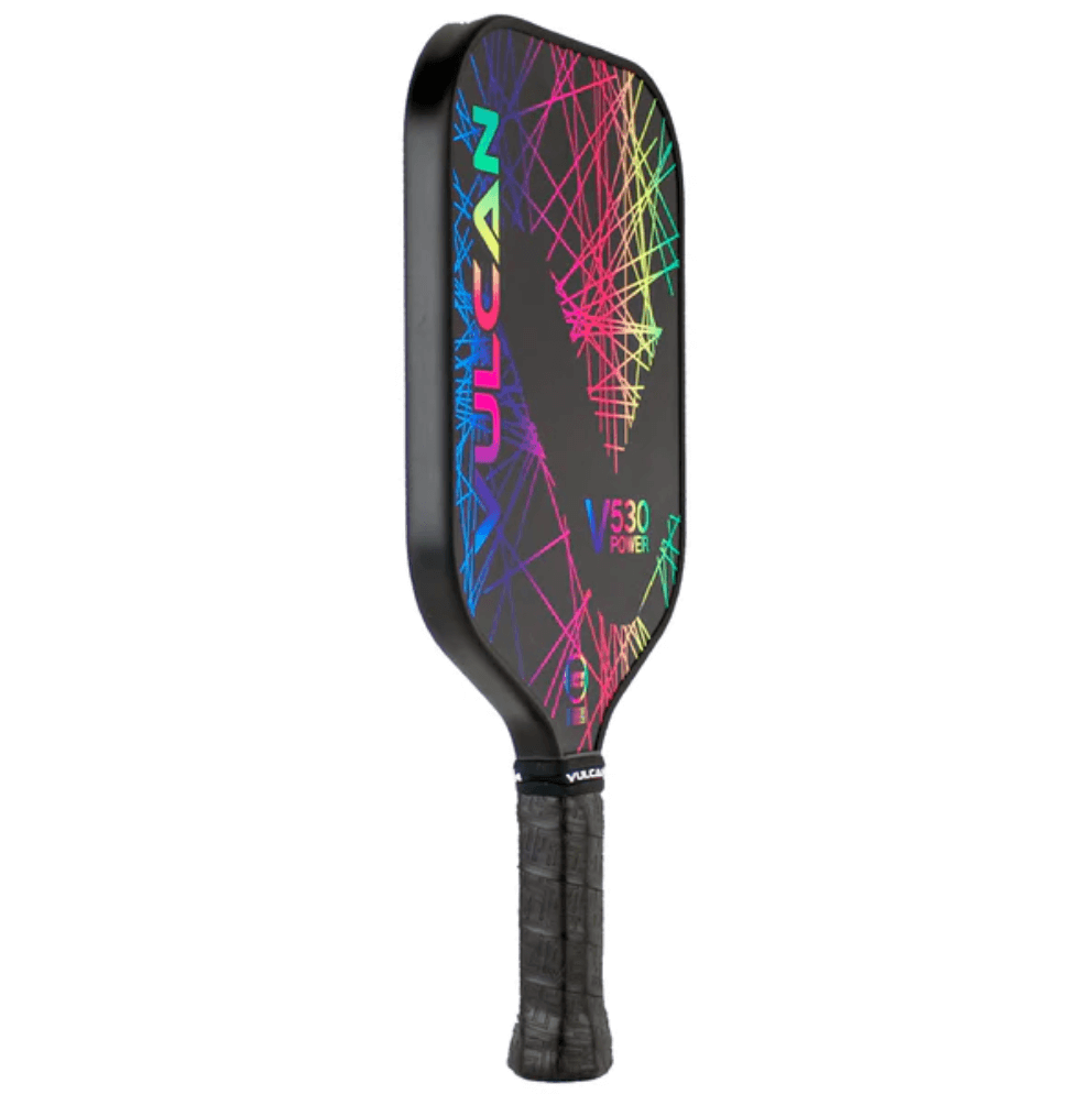 Vulcan V530 Power Pickleball Paddle Side - Rainbow Lazer
