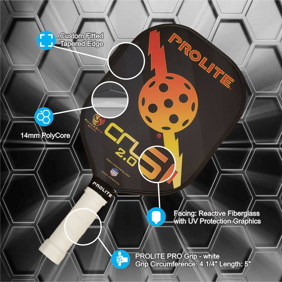 Prolite Crush Powerspin 2-0 paddle materials