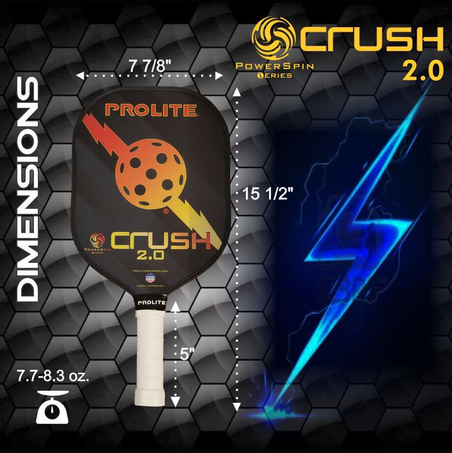 Prolite Crush Powerspin 2-0 paddle specs