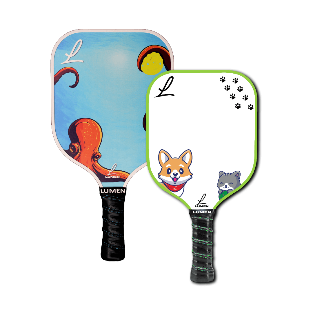 Youth pickleball paddles with fun designs for kids