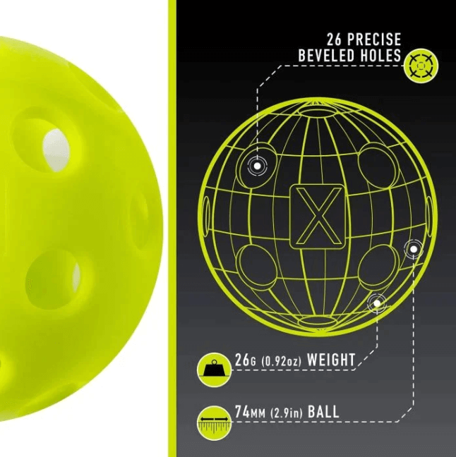 Franklin X-26 indoor pickleball specifications