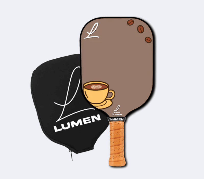 Lumen Paddles Coffee Vibe Pickleball Paddle with cover