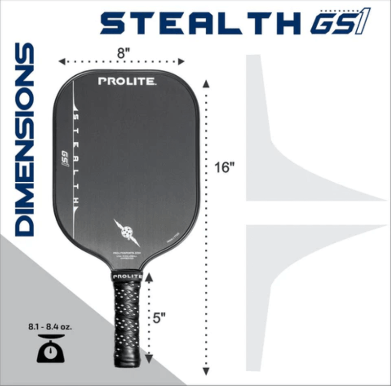 Prolite Stealth GS1 Pickleball Paddle Dimensions