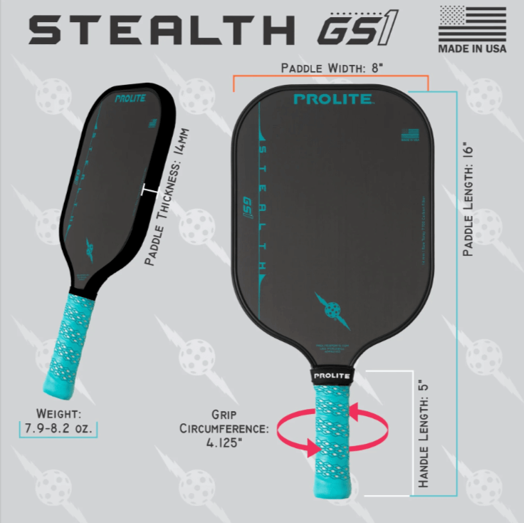 Prolite Stealth GS1 Pickleball Paddle Dimensions