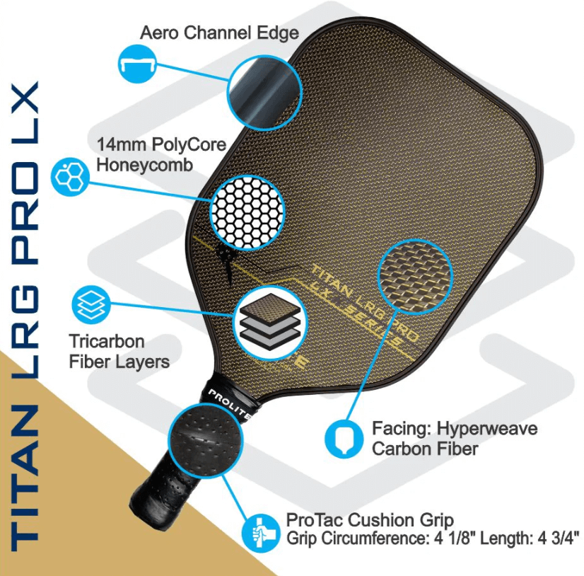 Prolite Titan LRG Pro LX Paddle Specifications