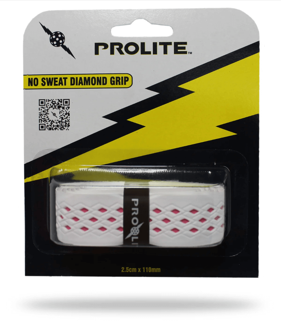 White and pink Prolite No Sweat Pickleball Grip