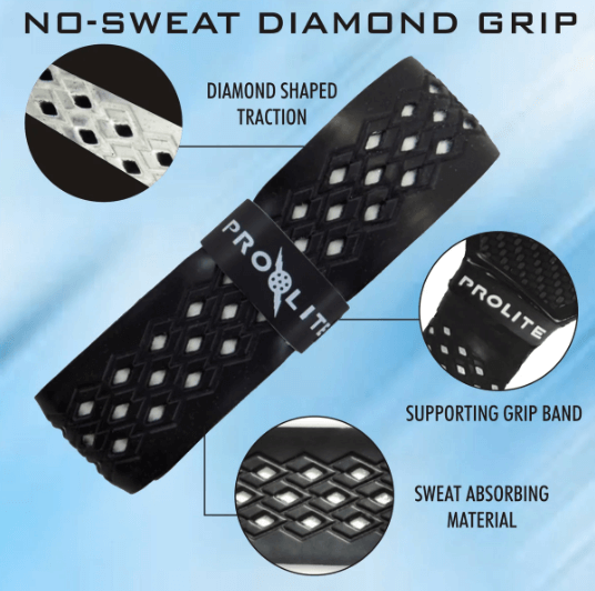 White Prolite No Sweat Pickleball Paddle Grip features