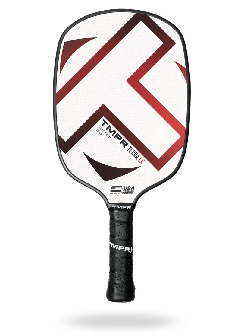 TMPR Terra LX White and Red Pickleball Paddle with black trim
