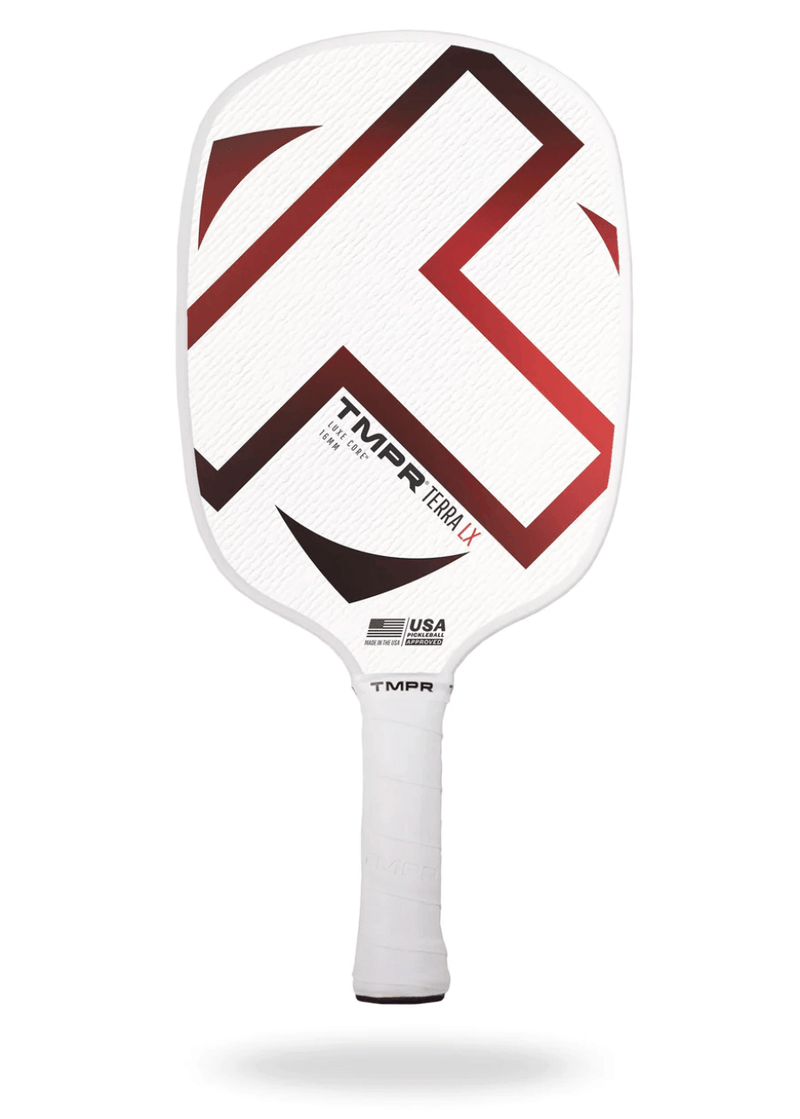 TMPR Terra LX White and Red Pickleball Paddle with white trim