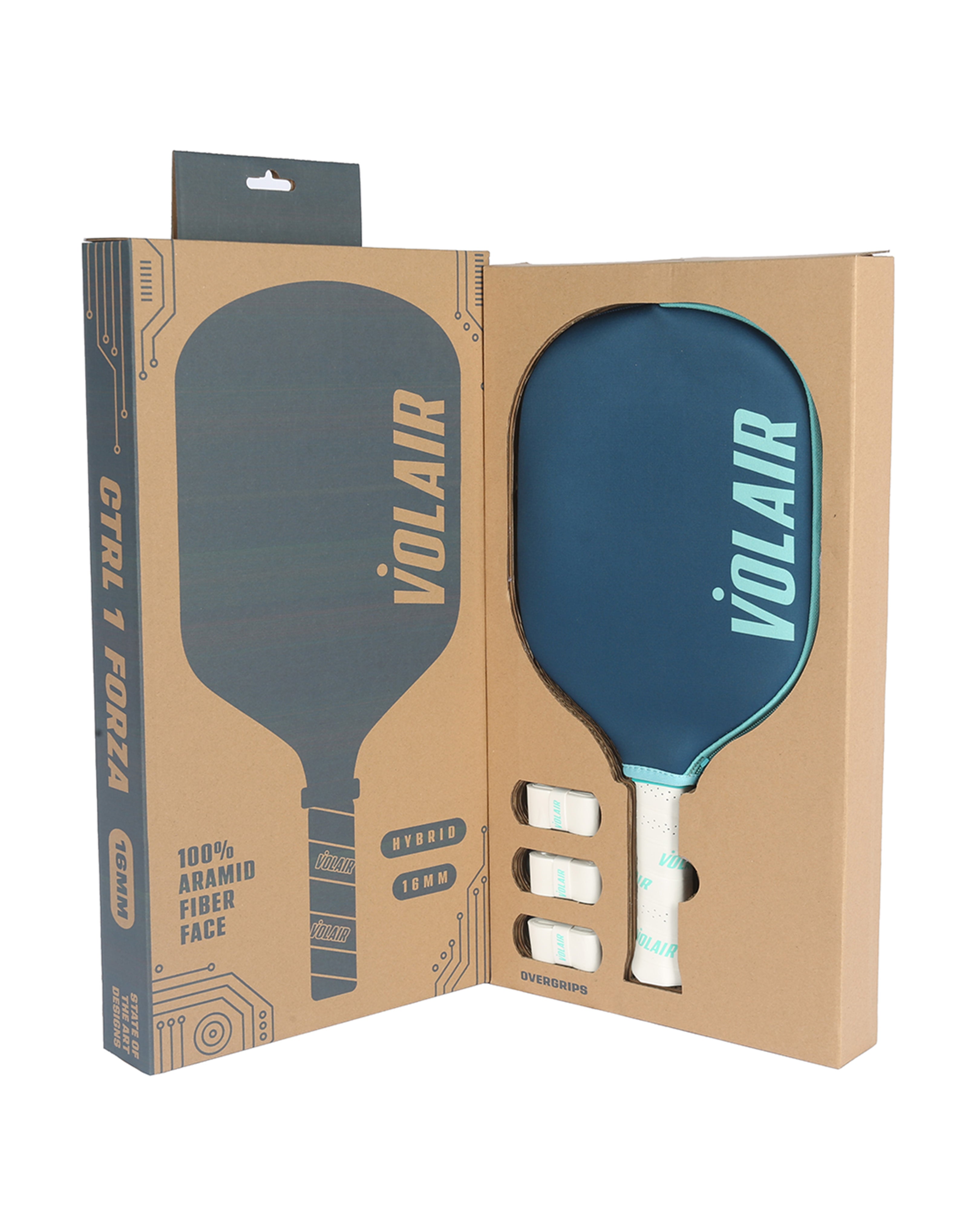 Volair CTRL 1 Forza 16mm blue pickleball paddle box