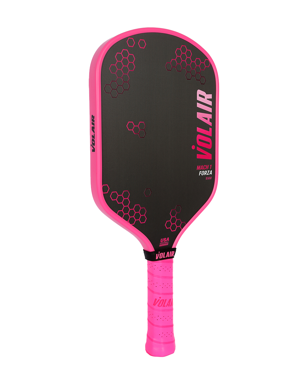 Volair Mach 1 Forza Pink 16mm pickleball paddle - side
