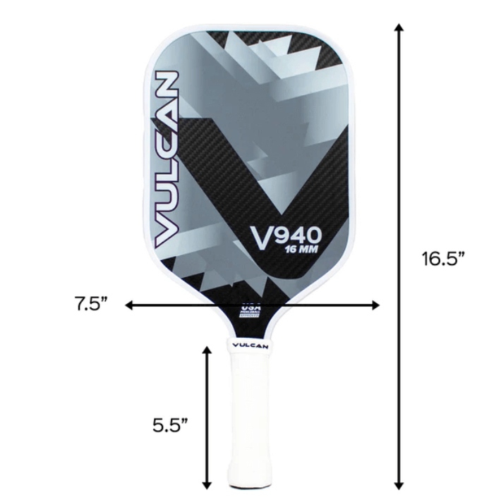 Vulcan V940 16mm Pickleball Paddle Domensions