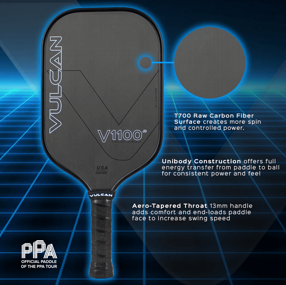 Vulcan V1100JD T700 Pickleball Paddle - Thumbnail 5