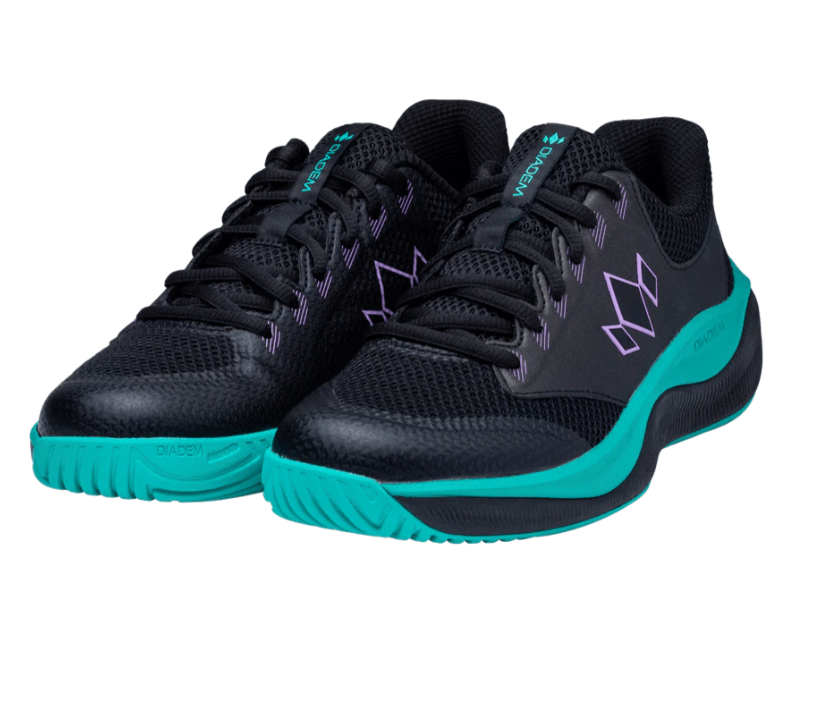 Black/Teal Diadem Court FLO pickleball shoes