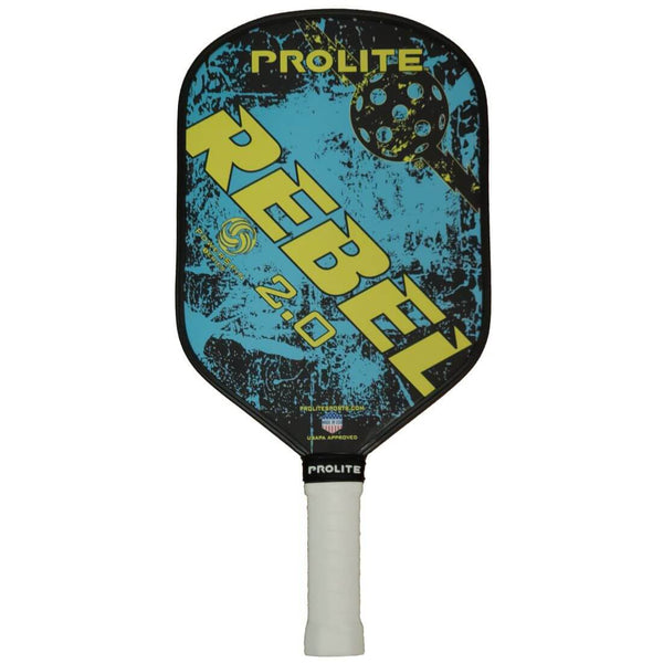 Prolite rebel powerspin 2.0 pickleball paddle- teal and yellow